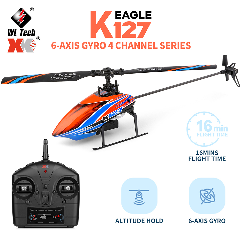 WLtoys XK K127 2.4G 4CH 6-Aixs - Rc Helicopter Large บทวิจารณ์และราคา